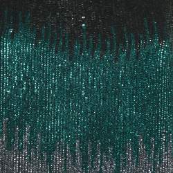 Pre Owned Emporio Armani Black Sequin Silk Tank Top M