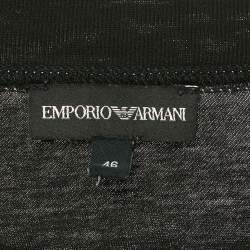 Pre Owned Emporio Armani Black Heart Print Cotton Round Neck T-Shirt L