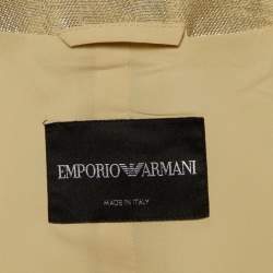 Emporio Armani Metallic Gold Lurex Cotton Peplum Vest S