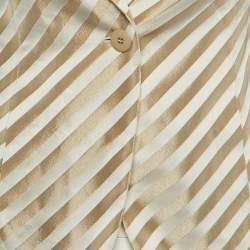 Emporio Armani Metallic Diagonal Striped Sateen Tailored Jacket S