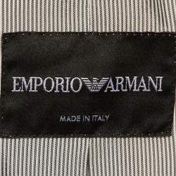 Emporio Armani Metallic Diagonal Striped Sateen Tailored Jacket S