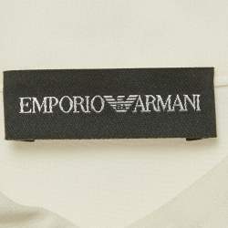 Emporio Armani Cream Silk Buttoned Shirt Blouse L