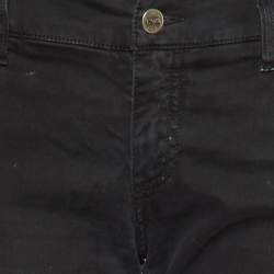 Pre Owned Emporio Armani Black Cotton Slim Fit Jeans M/Waist 34"