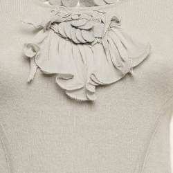 Emporio Armani Grey Wool Knit Embellished Top S