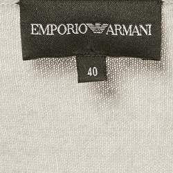 Emporio Armani Grey Wool Knit Embellished Top S