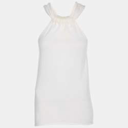 Emporio Armani Cream Cotton Knit Top M