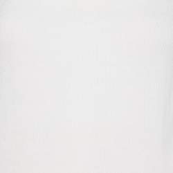 Pre Owned Emporio Armani Cream Cotton Knit Top M