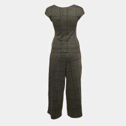 Emporio Armani Grey Checks Cotton Top and Pants Set S