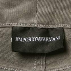 Pre Owned Emporio Armani Grey Cotton Drill Skinny Jeans L Waist 31"