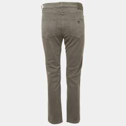 Pre Owned Emporio Armani Grey Cotton Drill Skinny Jeans L Waist 31"