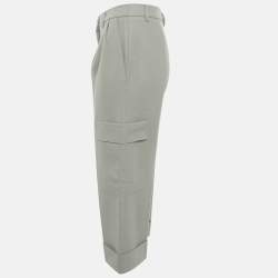 Pre Owned Emporio Armani Green Felt Cargo Pants M