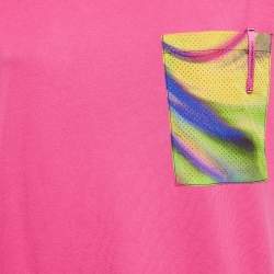 Emporio Armani Pink Mesh Pocket Detail Cotton T-Shirt M