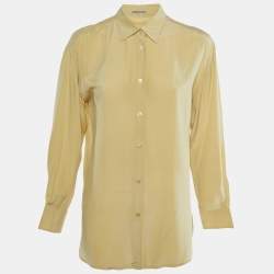 Emporio Armani Beige Silk Button Front Shirt M