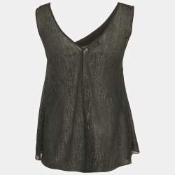 Emporio Armani Black Lurex Tank Top M