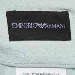 Pre Owned Emporio Armani Pale Blue Crepe Pencil Skirt L