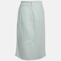 Pre Owned Emporio Armani Pale Blue Crepe Pencil Skirt L