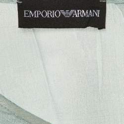 Pre Owned Emporio Armani Pale Blue Crepe Pant Suit L