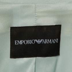 Pre Owned Emporio Armani Pale Blue Crepe Pant Suit L