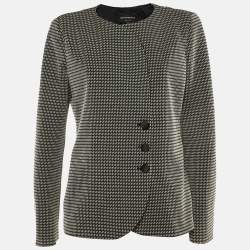 Emporio Armani Black Knit Double Breasted Jacket XL