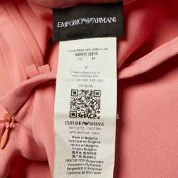Pre Owned Emporio Armani Pink/White Crepe Top & Suit Set L