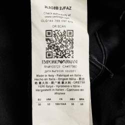 Pre Owned Emporio Armani Black Knit Tie Front Zip Up Jacket XL