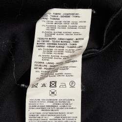 Pre Owned Emporio Armani Black Knit Tie Front Zip Up Jacket XL