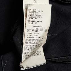 Pre Owned Emporio Armani Black Knit Tie Front Zip Up Jacket XL