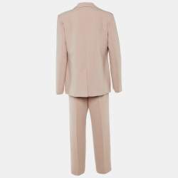 Pre Owned Emporio Armani Pink Crepe Pant Suit L