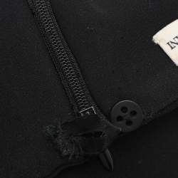 Pre Owned Emporio Armani Black Creep Strapless Maxi Dress S