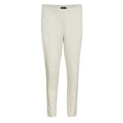 Emporio Armani Cream High Waist Straight Leg Trousers L