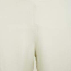 Emporio Armani Cream High Waist Straight Leg Trousers L
