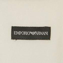 Pre Owned Emporio Armani Grey Satin Pattered Mini Dress M
