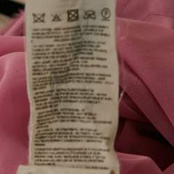 Pre Owned Emporio Armani Pink Pleated Chiffon Short Dress M