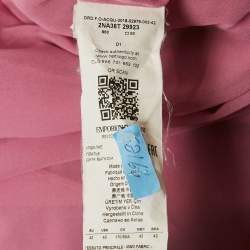 Pre Owned Emporio Armani Pink Pleated Chiffon Short Dress M