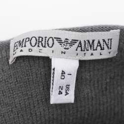 Pre Owned Emporio Armani Grey Wool Knit Top S