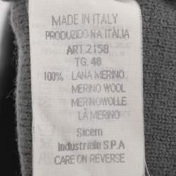 Pre Owned Emporio Armani Grey Wool Knit Top S