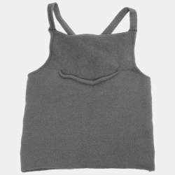 Pre Owned Emporio Armani Grey Wool Knit Top S