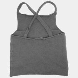 Pre Owned Emporio Armani Grey Wool Knit Top S