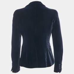 Pre Owned Emporio Armani Purple Navy Blue  Single Breasted Blazer M