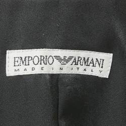 Pre Owned Emporio Armani Black Satin Crossover Blazer M