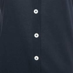 Pre Owned Emporio Armani Navy Navy Cotton Knit Buttoned Top M
