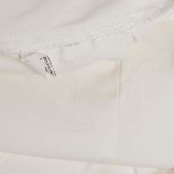 Pre Owned Emporio Armani White Logo Applique Cotton Full Sleeve Shirt M