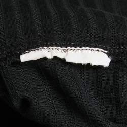 Pre Owned Emporio Armani Black Stripe Knit Short Sleeve T-Shirt S