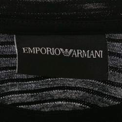 Pre Owned Emporio Armani Black Stripe Knit Short Sleeve T-Shirt S