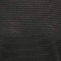 Pre Owned Emporio Armani Black Stripe Knit Short Sleeve T-Shirt S