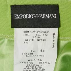 Pre Owned Emporio Armani Green Crepe Pencil Skirt M