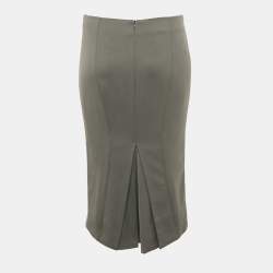 Pre Owned Emporio Armani Green Wool Pencil Skirt M