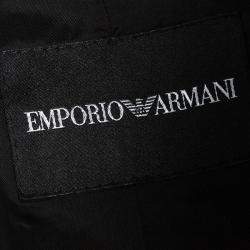 Pre Owned Emporio Armani Black Linen Blazer M