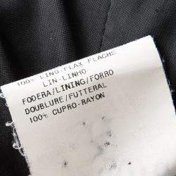 Pre Owned Emporio Armani Black Linen Blazer M