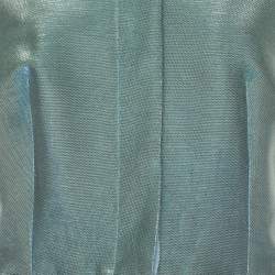 Pre Owned Emporio Armani Metallic Green Lurex Sleeveless Blazer L